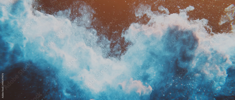 Poster nebula clouds and cosmic dust create a stunning celestial backdrop in the universe
