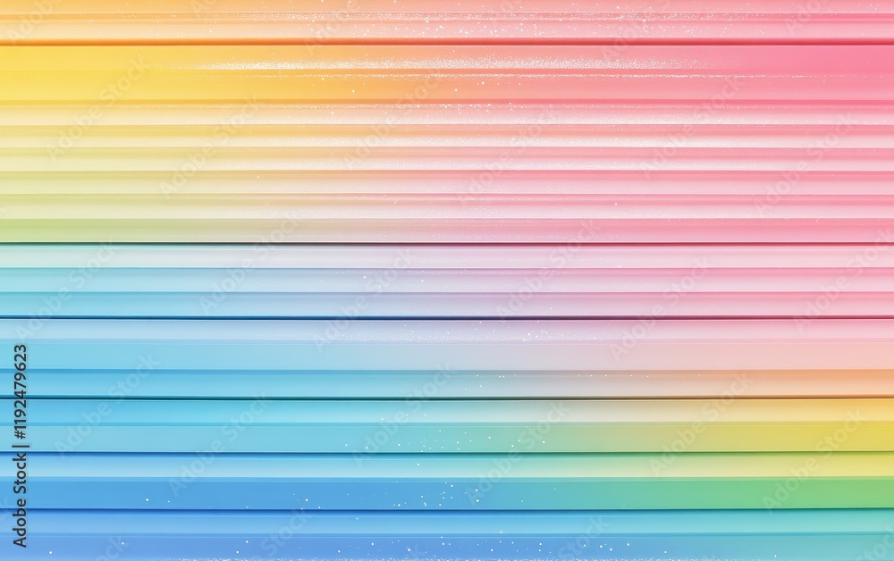 Poster abstract pastel rainbow stripes background horizontal gradient texture with subtle sparkle effect.