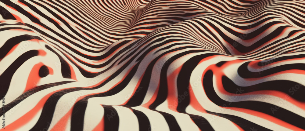 Aufkleber optical illusions create perception of depth and dimension in wavy patterns