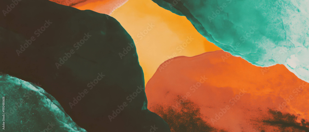 Poster exploring organic shapes with natural textures in earthy and abstract backgrounds