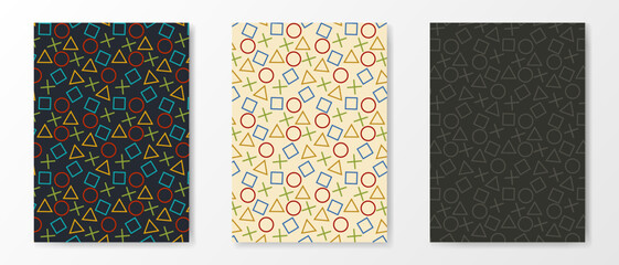 Gaming background set. Game cover template with gamepad symbols. Esport wallpaper design © AnSeet