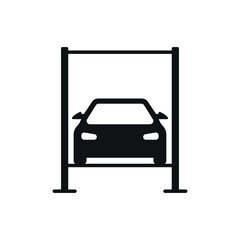 Car on a lift.