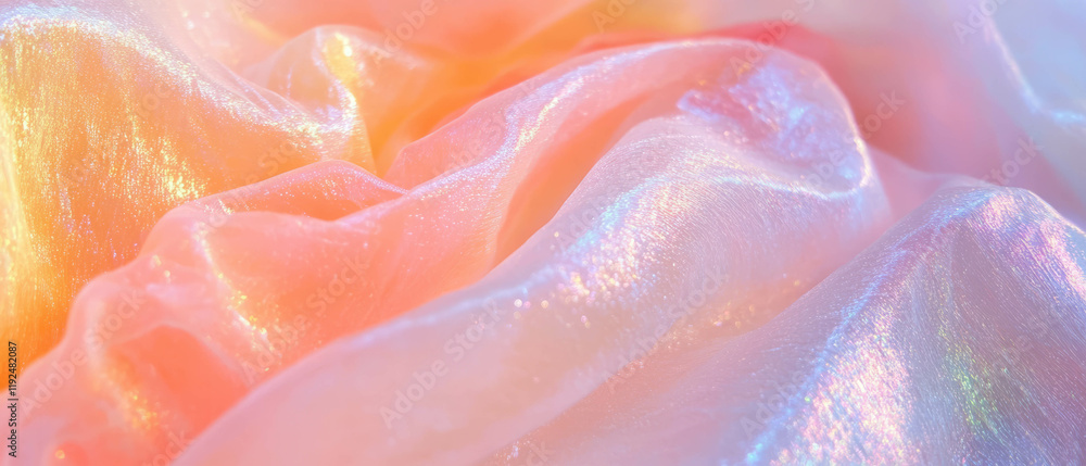 Aufkleber shimmering pearlescent colors creating an ethereal and iridescent glow on soft fabric