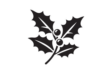 Christmas holly berry icon mistletoe 