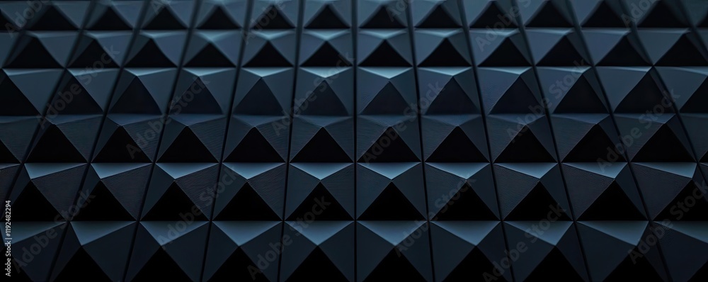 Aufkleber Studio absorber concept. Textured black background with geometric pyramid shapes creating depth and visual interest.
