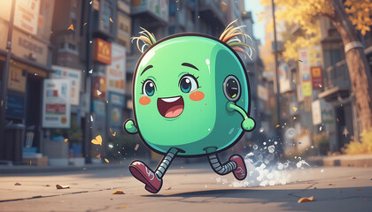Cute Cartoon Running xxxx Character (Generative AI)
