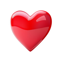 Red heart with reflections, symbol love, Valentine's Day greeting card design elements, realistic vector icon.