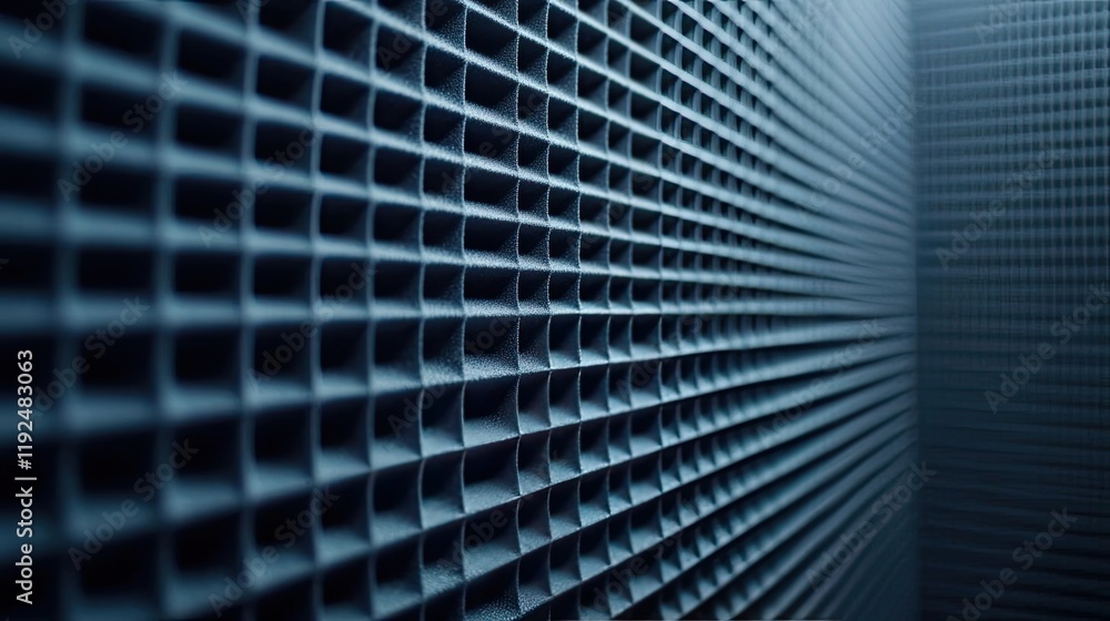 Aufkleber studio absorber concept. close-up of a textured surface with a grid pattern in shades of blue.