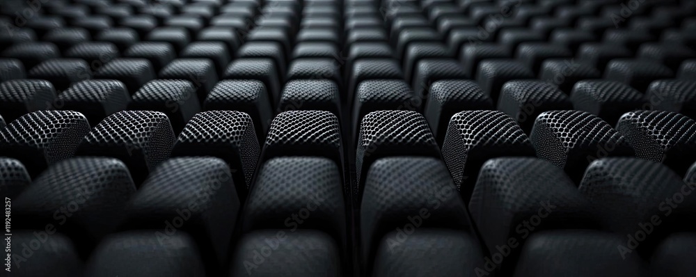 Aufkleber Studio absorber concept. Close-up view of textured black pattern creating a modern, sleek design.