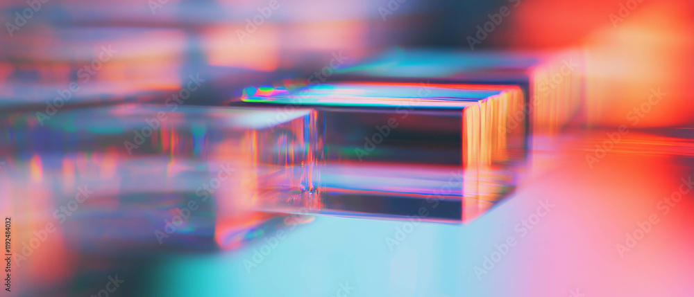 Poster Reflective surfaces create intriguing abstract patterns and distorted visual effects