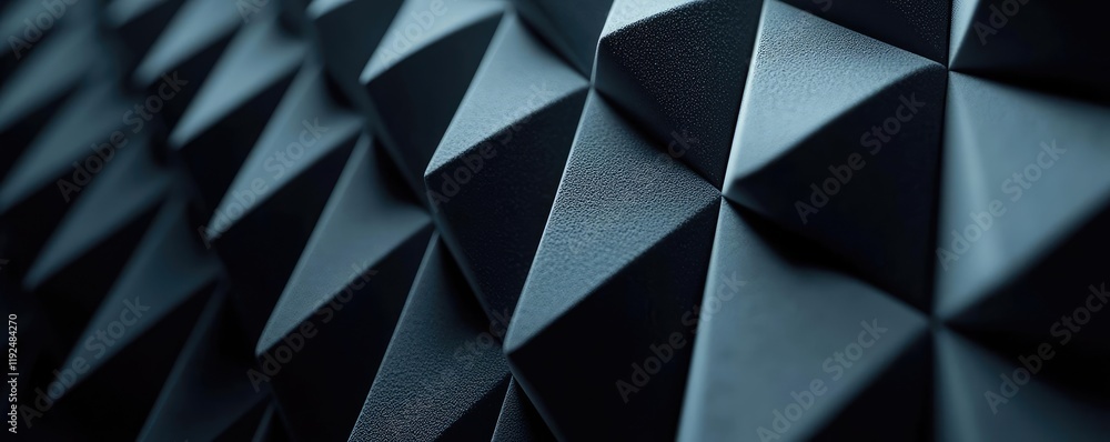 Poster Studio absorber concept. Abstract texture featuring a series of triangular patterns in a black background.