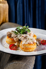 Delicious and fresh breakfast with dressing and a delicious interesting