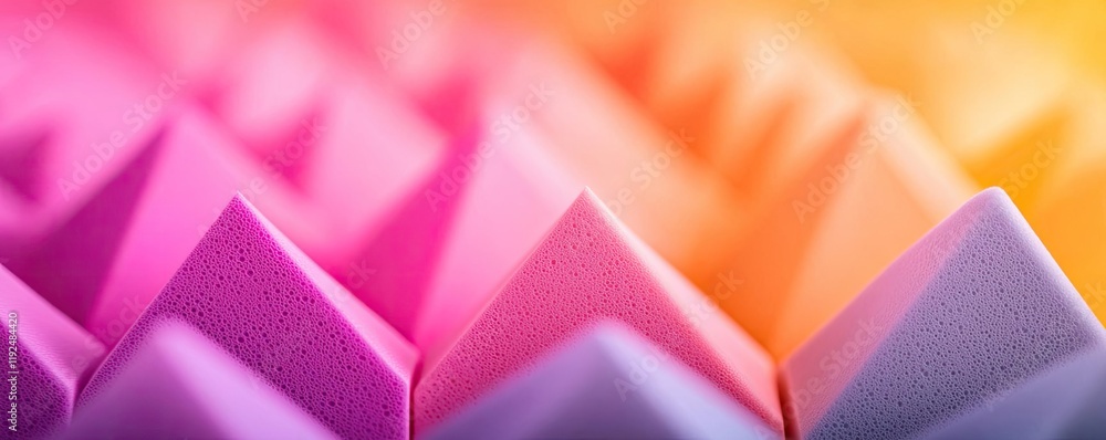 Poster studio absorber concept. vibrant geometric shapes in pink and purple create an eye-catching design e
