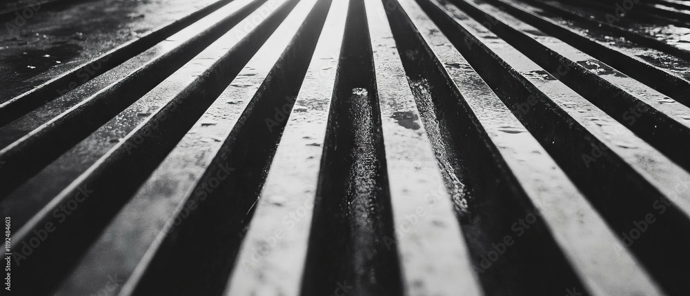 Poster textured ribbed aluminum surface with parallel lines creating an industrial look