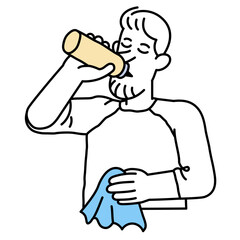 Man drinking from a sports bottle