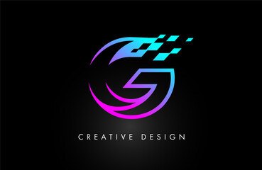 G Racing Style letter Logo design icon Vector