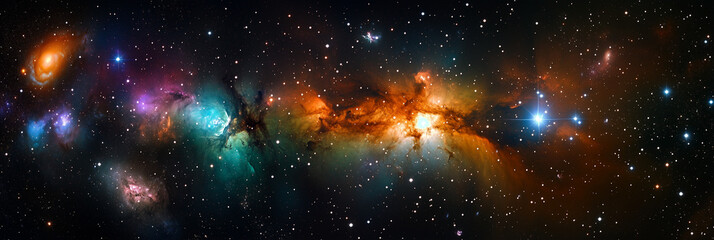 Obraz premium Colorful Galaxy Background with Nebula and Stars