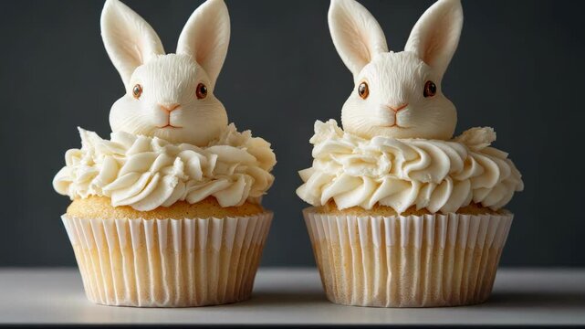 Easter bunny cupcakes , funny Easter treats for kids