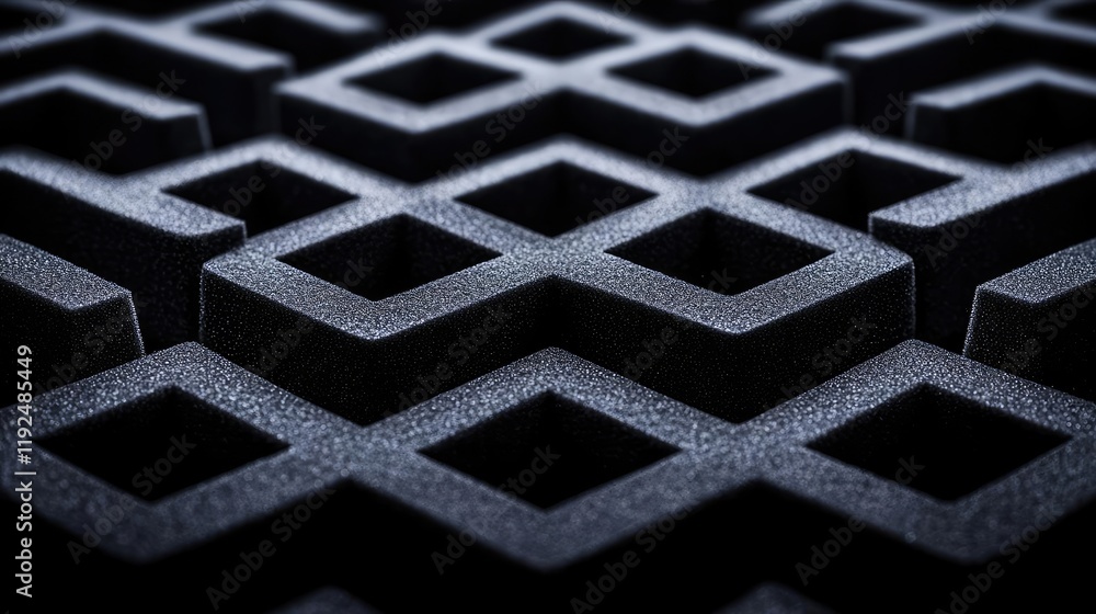 Aufkleber Studio absorber concept. Abstract dark pattern with geometric shapes creating a modern design.