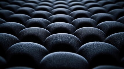 Obraz premium Studio absorber concept. Abstract geometric pattern of textured spheres in a dark, moody color scheme.