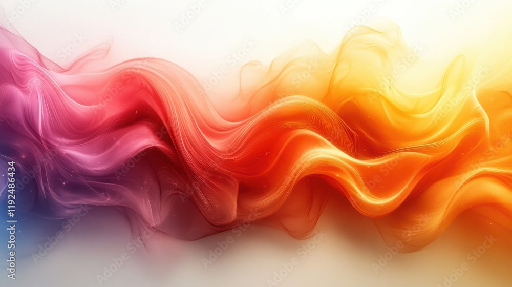 Aufkleber vibrant flowing waves of colorful abstract art with gradients and soft light for digital backgrounds