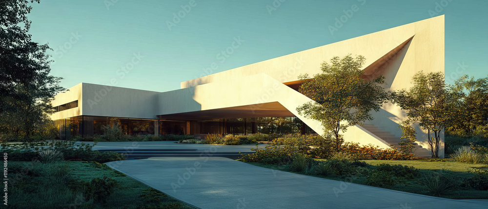Fototapete bold architectural statement with sharp angles and geometric planes in modern design