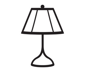 Obraz premium Lamp isolated on white background, Silhouette table lamp icon
