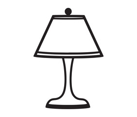 Obraz premium Lamp isolated on white background, Silhouette table lamp icon