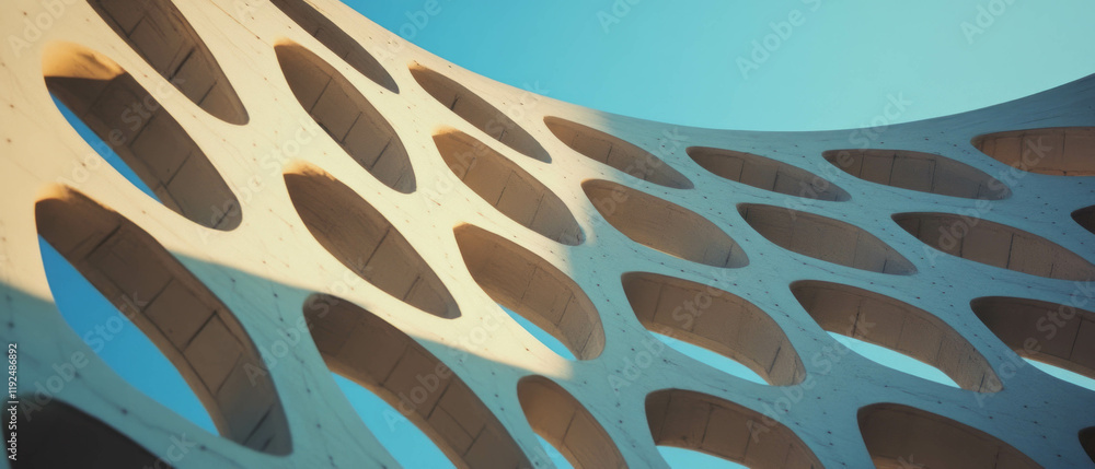 Aufkleber Subtle patterns create visual harmony in architectural design featuring repeating forms