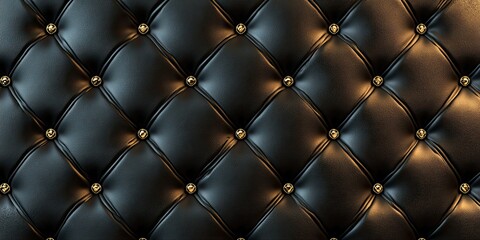 Black Leather Upholstery With Gold Studs Pattern
