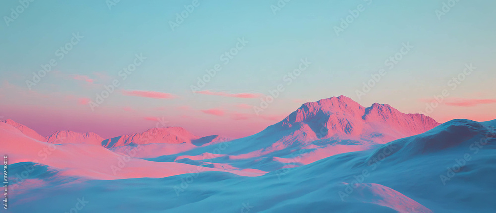 Poster soft pastel hues create a serene landscape with gentle gradients and smooth textures