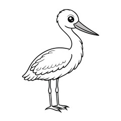Fototapeta premium cute stork outline vector for kids book