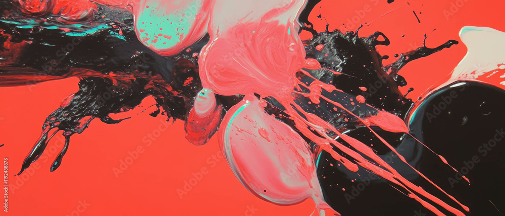 Poster vibrant splashes of paint and dynamic ink drips create a punk-inspired artwork
