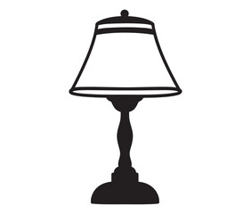 Obraz premium Lamp isolated on white background, Silhouette table lamp icon