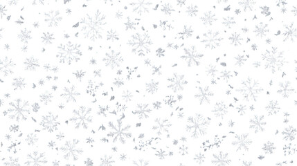 Silver Snowflakes Winter Background: Seamless Pattern for Christmas Holiday Designs. Perfect for Festive Textures, Elegant Decorations, and Stylish Wintery Celebrations.