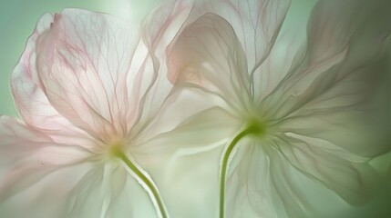 Delicate Floral Abstract Artwork with Pink Petals and Soft Light