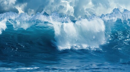 Fototapeta premium The Alluring Natural Background of Waves on the Beach in Summer