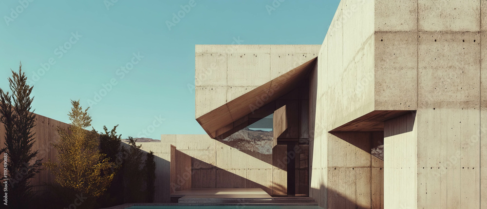 Poster subtle textures of concrete and stone create a natural and raw aesthetic in architectural design