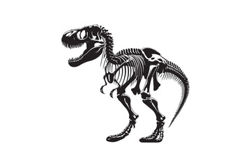 Dinosaur Skeleton silhouette Art 
