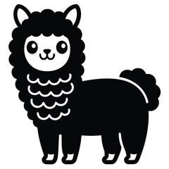 cute alpaca vector design logo for kids product 