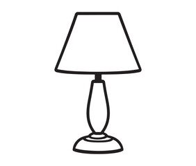 Obraz premium Lamp isolated on white background, Silhouette table lamp icon