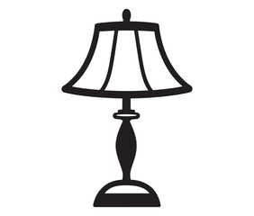 Obraz premium Lamp isolated on white background, Silhouette table lamp icon