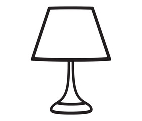 Obraz premium Lamp isolated on white background, Silhouette table lamp icon