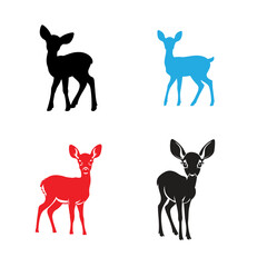 Vector Silhouette Of Young Deer
