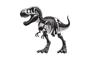 Dinosaur Skeleton silhouette Art 