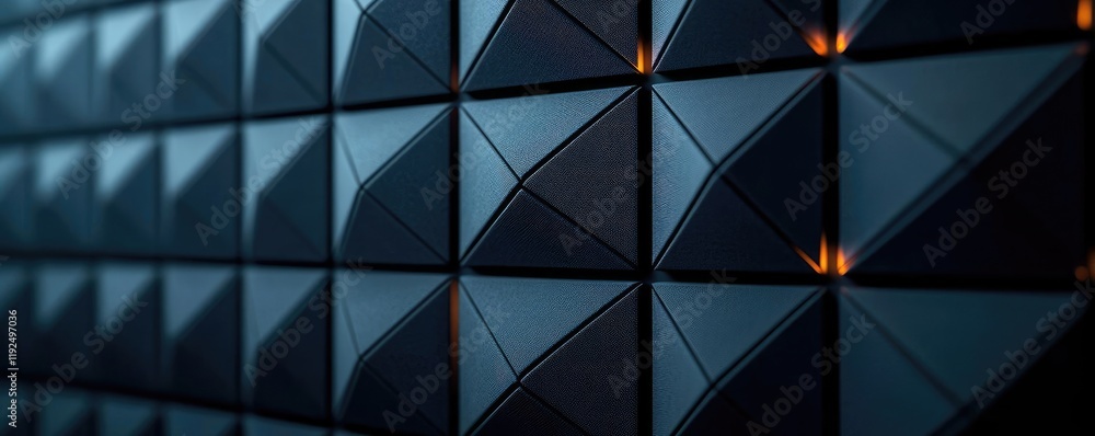 Aufkleber Studio absorber concept. Abstract geometric pattern with illuminated texture and dark background for modern designs.