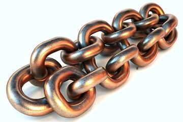 Obraz premium Strong Metallic Chain Links Durable Connection Industrial Design