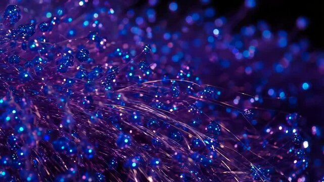 Vibrant purple lights creating mesmerizing fiber optic patterns in motion