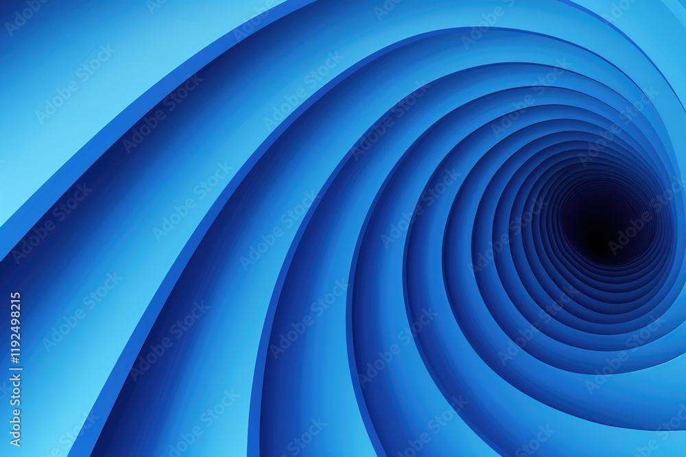 Poster abstract blue spiral tunnel with gradients and concentric patterns background
