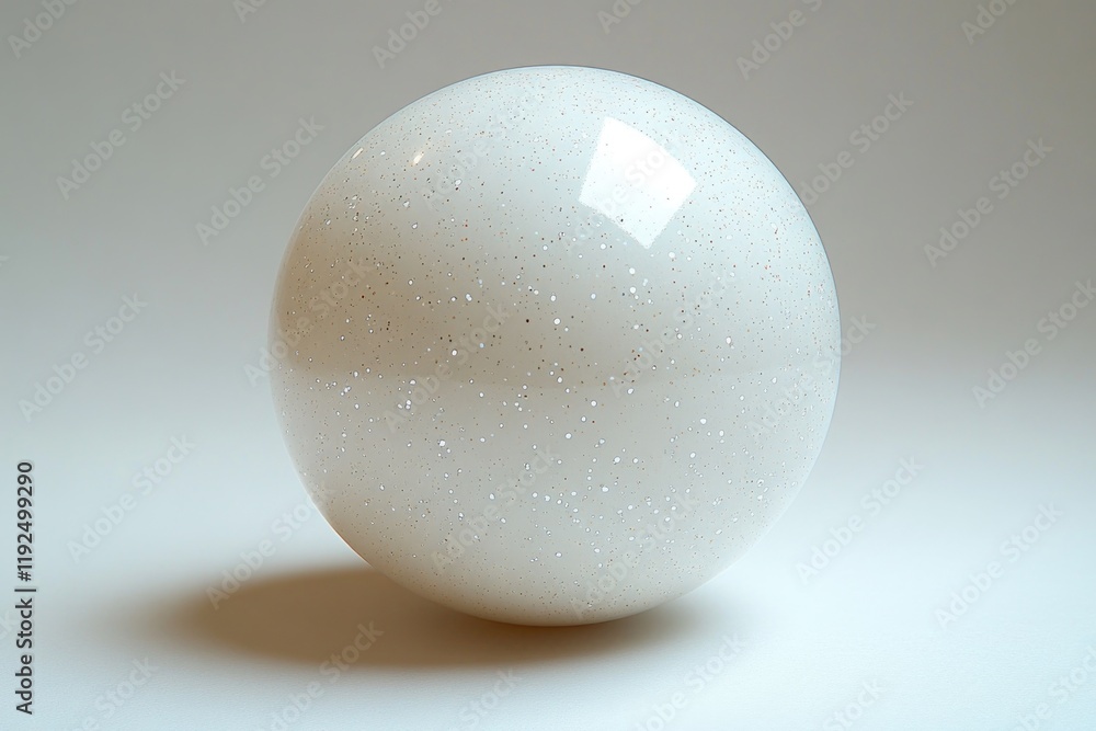 Poster a single white glass ball sits atop a table, adding a touch of elegance to any setting
